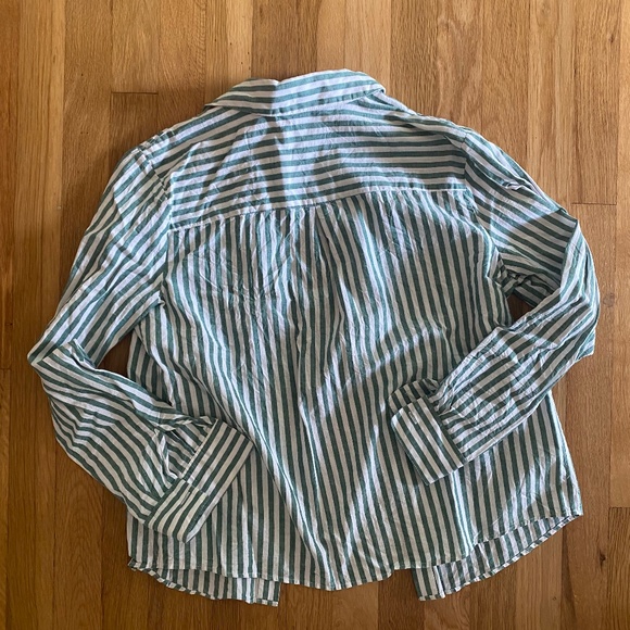 Sezane green striped button down - Picture 3 of 3